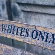 White only park bench