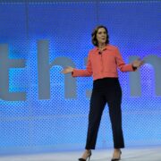 Kate Woolley addresses IBM ecosystem partners at IBM Think 2023